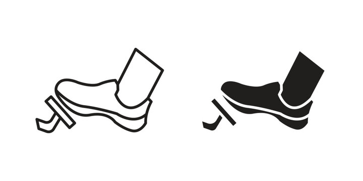 car pedal icon. concept solid and line style in black. EPS 10