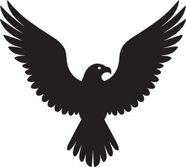 Eagle Silhouette Bird Animal Vector Art Black Illustration Wings Nature Design Fly