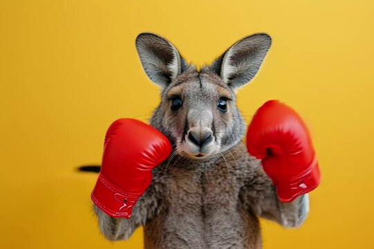 boxing kangaroo, AI generated video