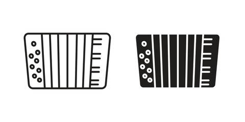 Accordion icon. concept solid and line style in black. EPS 10
