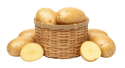 Isolated Basket of Fresh Potatoes