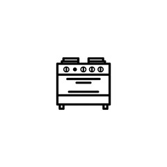 Fototapeta premium Stove outline displays cooking in kitchen monochrome minimalist kitchenware