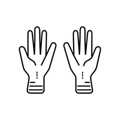 Obraz premium Hands outline shows palms displayed against plain backdrop minimal linear illustration