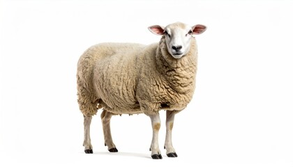 Fototapeta premium Sheep portrait against white background (2)