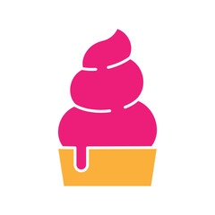 Ice cream vector icons. Waffle cone illustration sign. Ice lolly symbol. Frozen juice logo.