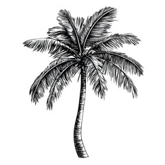 Hand Drawn Coconut Palm Tree Symbol