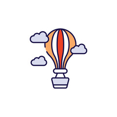 Indian Air Balloon icon design with white background stock illustration