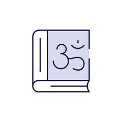 Indian Book icon design with white background stock illustration