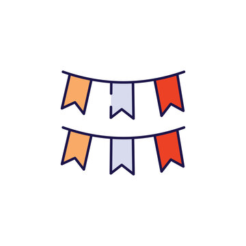Tricolor Flag icon design with white background stock illustration