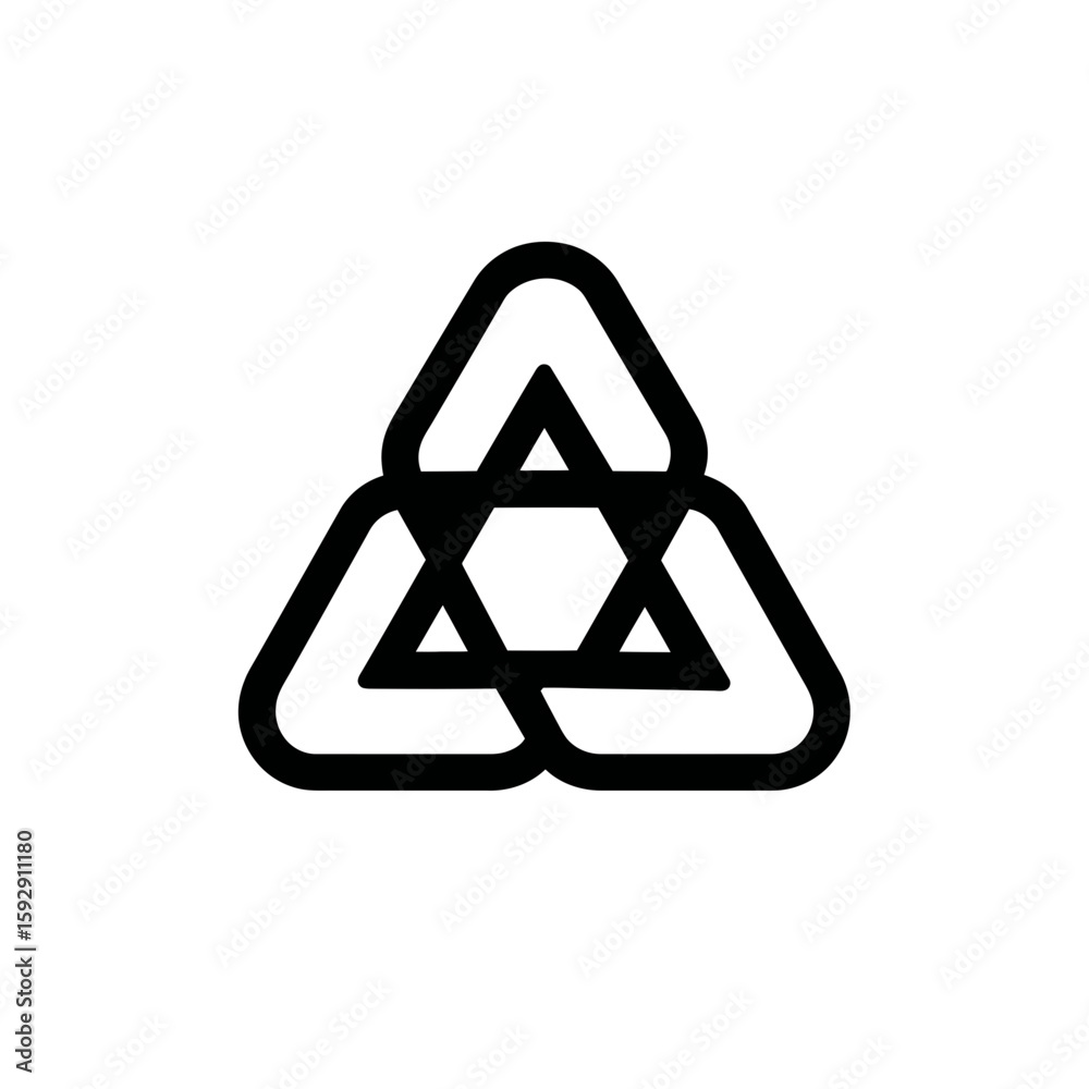 Poster Intersecting triangles compose geometric design abstractly creating optical effect