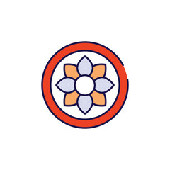 Rangoli icon design with white background stock illustration