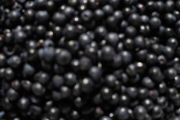 Fresh Blueberries Defocused Closeup. Antioxidant Food. Eyes Health Concept.   