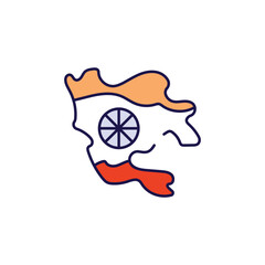 India icon design with white background stock illustration