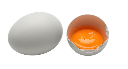 Isolated Whole and Cracked Eggs