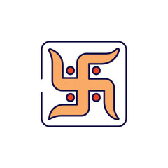 Swastika icon design with white background stock illustration