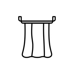 Hanging drapery showcases textile form in simplistic design presentation drawing lines