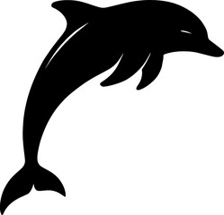Dolphin Silhouette Jumping Animal Vector Art Black Illustration Ocean Design