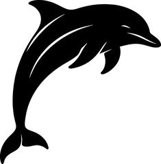 Dolphin Silhouette Jumping Animal Vector Art Black Illustration Ocean Design