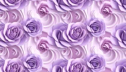 Floral pattern of 3D roses