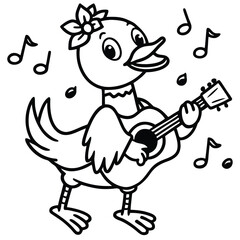 Duck line art coloring page 