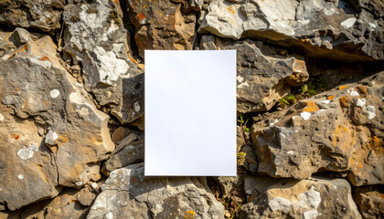 paper partially tucked into a deep cracked