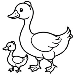 Duck line art coloring page 
