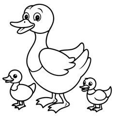 Duck line art coloring page 