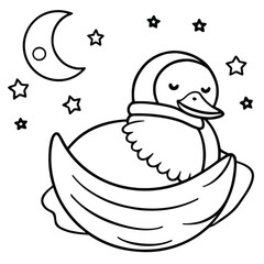 Duck line art coloring page 