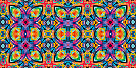 Bright multicolor background with colorful abstract kaleidoscopic pattern