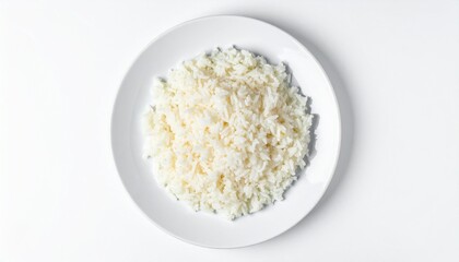 Cooked rice isolated on white background
