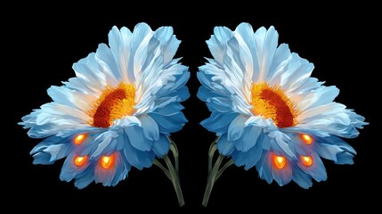 Light-blue flower with glowing details.