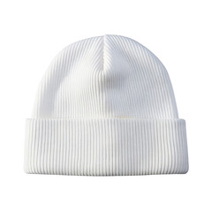 Stylish white knit beanie for cold winter days keeping you warm and trendy in a minimalist style