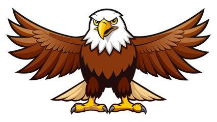 Obraz premium Flying bald eagle vector cartoon illustration, a symbol of freedom