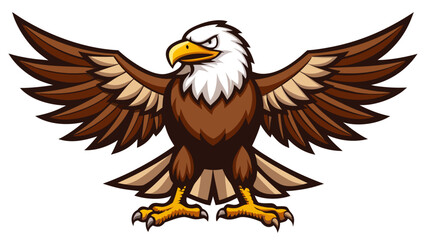 Red-ribboned bald eagle, a symbol of freedom, soars through the sky, a majestic wildlife illustration