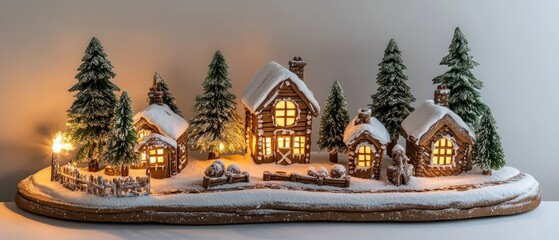 Obraz premium Christmas village gingerbread decor