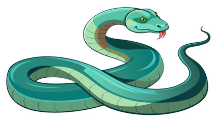 A cute cartoon viper illustration on a clean white or vibrant green background, perfect for a fun wild animal or nature design