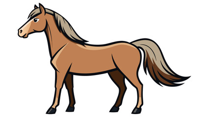 Galloping horse vector illustration, a black silhouette of a wild stallion isolated on a white background