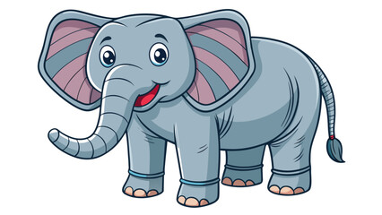 Funny cartoon elephant holding a blank sign, a cute and wild animal illustration perfect for a fun safari design