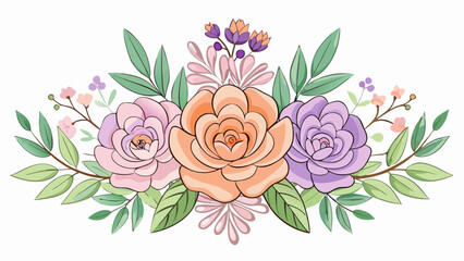A seamless vector pattern of vintage pink rose floral illustrations, perfect for spring decoration or romantic summer wallpaper designs