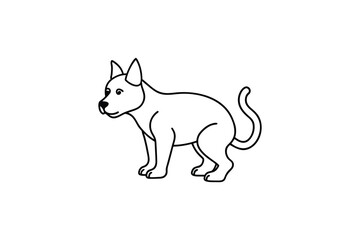 Obraz premium Cute Dog Silhouette Illustration Simple Line Art Design