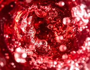 Red drink swirling