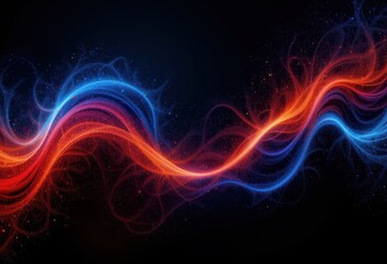 Colorful abstract waves creating a vibrant, dynamic visual display in a dark background