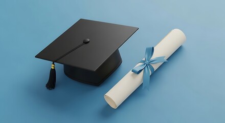 Graduation Success Celebrating Academic Achievement with Cap and Diploma