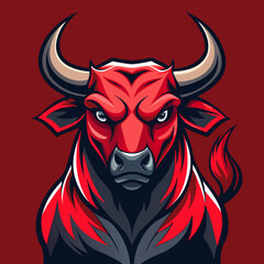 Bold Bull Icon. Strong Angry Bull Head Symbol for Business, Strength, Power, Aggression, Sports Team, Farm Brand, or Finance Concept. Modern Animal Logo Vector


