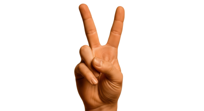 Isolated Hand Peace Sign
