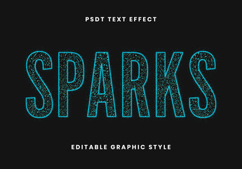 Blue Glitter Bold Font Sparkly Outline Glowing Text Effect