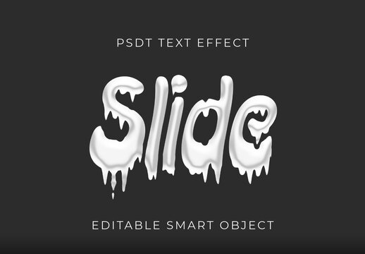 Gray and White Drip Liquid Font Bubble Melting Text Effect