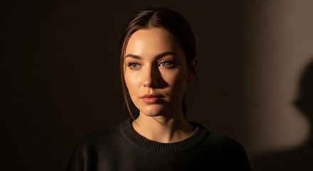 Woman Portrait in Studio Lighting