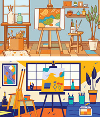 Vector illustration of a art Room 