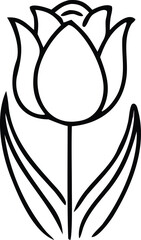 Stylized tulip flower bloom botanical floral